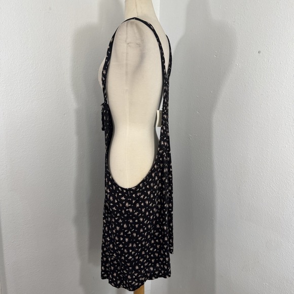 Aeropostale Utility Romper Womens L Black Dainty Floral Boho Cottagecore - Picture 6 of 15